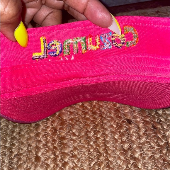 Cozumel Mexico, Pink Embroidered Visor Hat - Picture 4 of 5